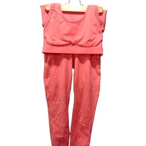 FABLETICS Women's Trinity Workout Leggings & Bra. Size Small in Salmon Color.